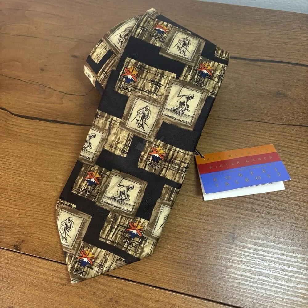 NWT VTG Y2K Robert Talbott RARE 2002 Salt Lake City Winter Olympics Silk Tie